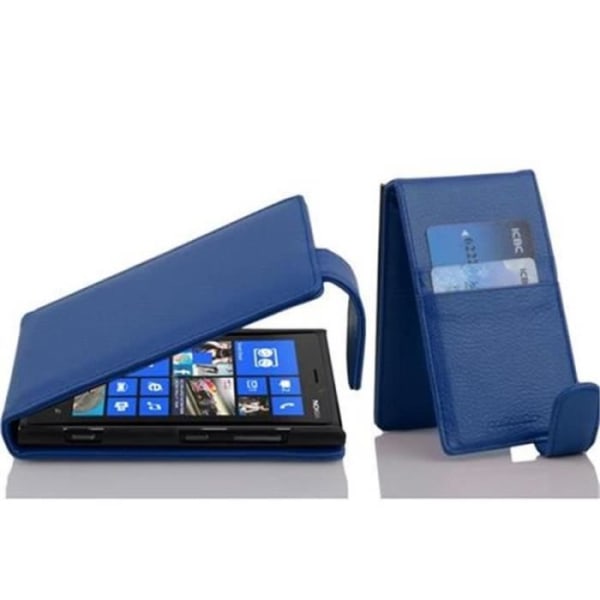 Cadorabo Nokia Lumia 920 DESIGN FLIP Style Fodral Fodral Faux Läder Struktur HEMLIG BLÅ
