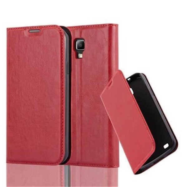 Samsung Galaxy S4 ACTIVE-fodral i APPLE RED från Cadorabo (INVISIBLE MAGNETIC CLOSURE Design) Fullt skyddsfodral