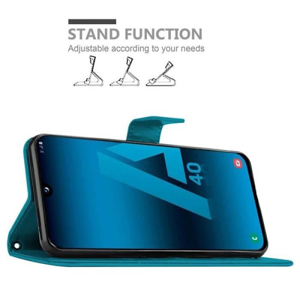 Cadorabo Fodral för Samsung Galaxy A40 / A40s i blått - blommig design Blå