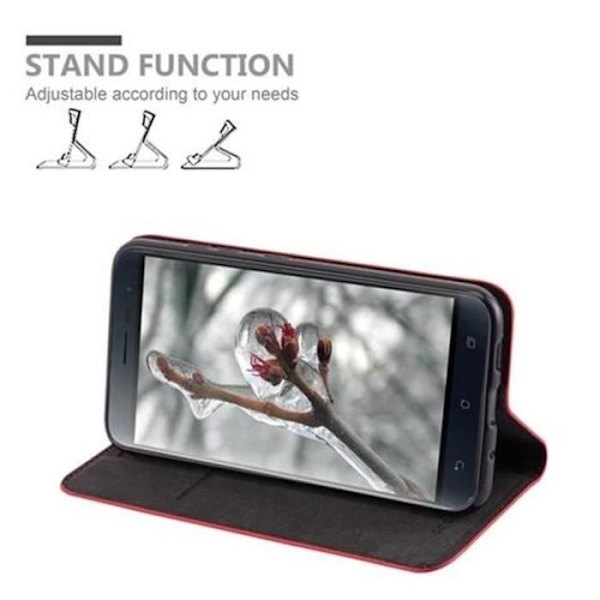 ASUS ZenFone 3 Fodral i APPLE RED från Cadorabo (INVISIBLE MAGNETIC CLOSURE Design) Fullt skyddsskydd med flipskydd