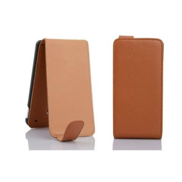 Cadorabo Fodral Cover för > HTC ONE MINI M4 (1. Generation) < i Flip Style Fodral Cover Bumper Wallet i HAZEL BROWN