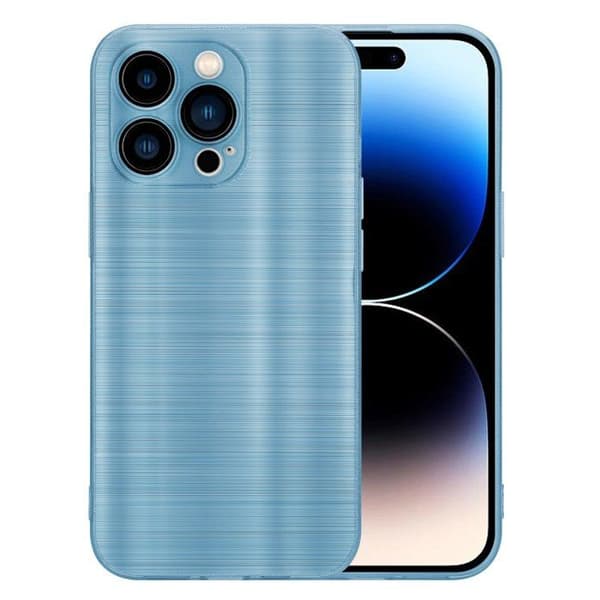 iPhone 14 PRO Fodral Borstad Turkos Kameraskydd Blå