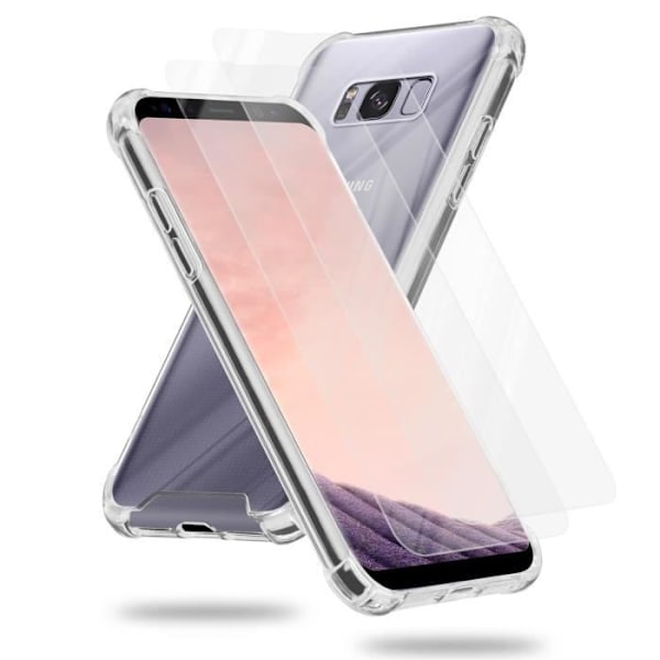 Cadorabo Fodral och 2x härdade skyddsglasögon Kompatibel med Samsung Galaxy S8 PLUS in - Hybrid Skyddsfodral Cover