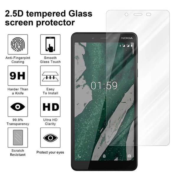 Härdat skärmskydd för Nokia 1 PLUS Vit