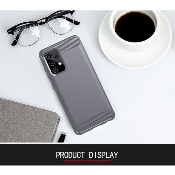 Skyddsfodral för Samsung Galaxy A72 4G / 5G BORSTAD GRÅ Kolfiberdesign Grå