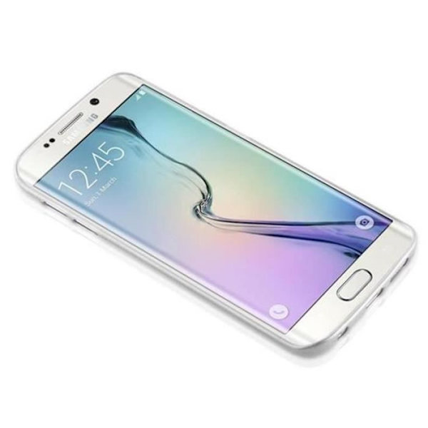 Samsung Galaxy S6 EDGE Fodral i SILVER från Cadorabo (BORSTAD METAL Design) Ultratunt mjukt silikongel TPU-fodral med