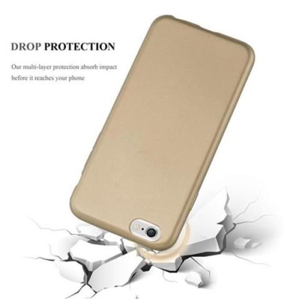 Apple iPhone 6-fodral - iPhone 6S i METALLIC GOLD från Cadorabo (METALLIC MATT Design) Ultratunt mjukt silikongel TPU-fodral