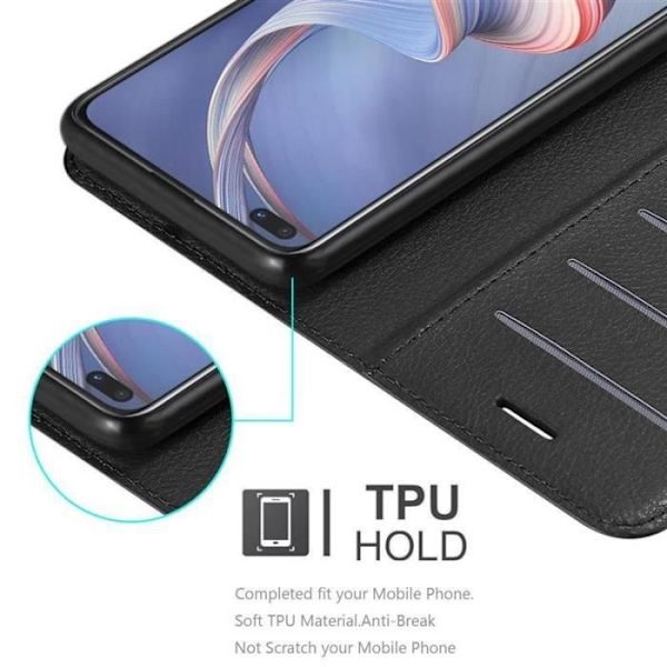 Coque - CADORABO - Oppo A92s - Similicuir - Svart - Ställfunktion Svart