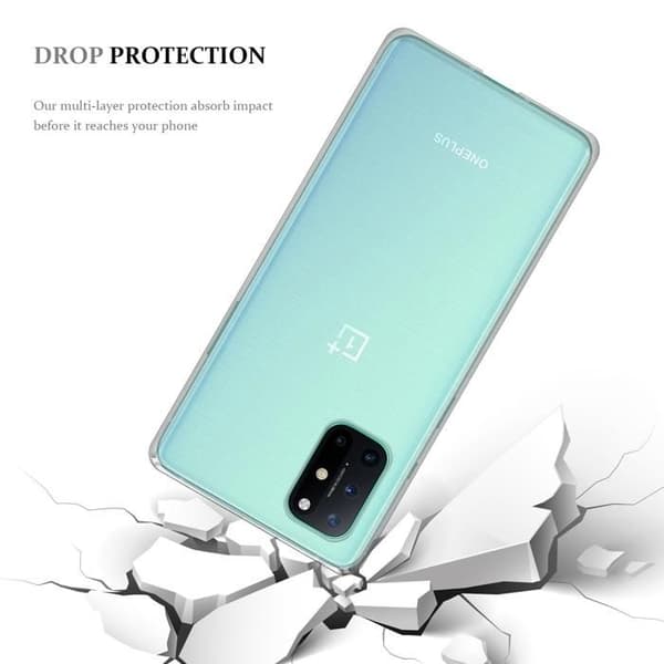 Transparent stötsäker silikonfodral för OnePlus 8T Vit