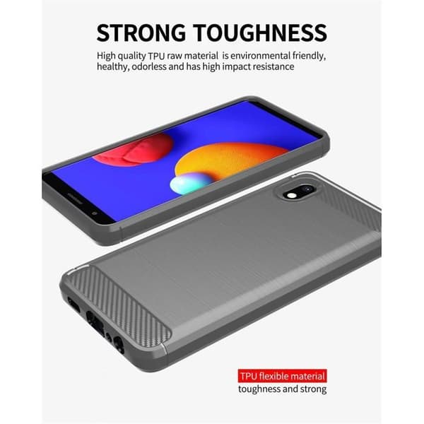 Skyddsfodral för Samsung Galaxy A10e / A20e BORSTAD GRÅ Kolfiberdesign Grå