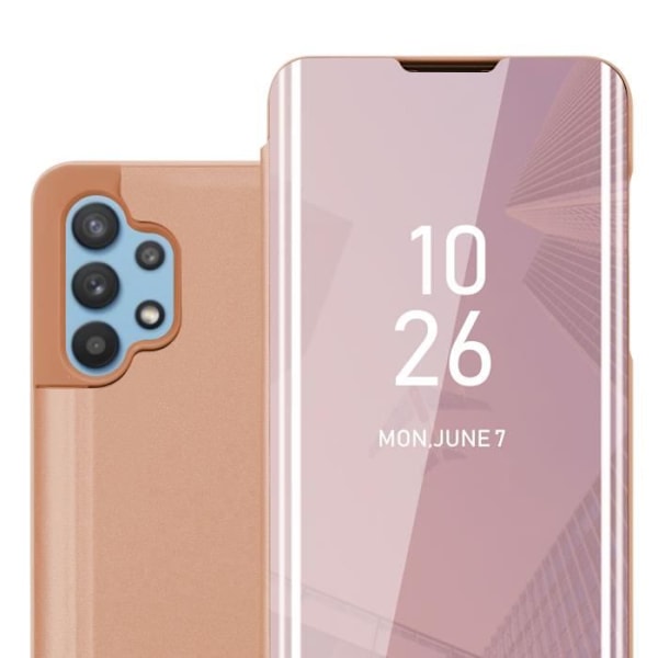 Cadorabo Fodral för Samsung Galaxy A32 5G i KUNZIT PINK Clear View Mirror Cover 360 graders skydd KUNZIT ROSE