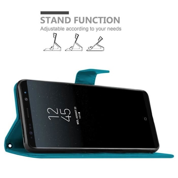 Coque - CADORABO - Samsung Galaxy NOTE 8 - Similläder - Blommig - Stöd funktion Blå
