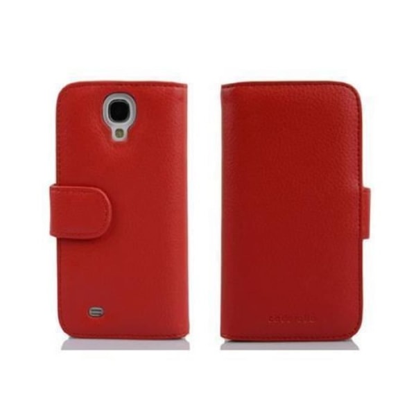 Coque - CADORABO - Galaxy S4 MINI - Strukturerat konstläder - Röd - Magnetisk stängning Röd