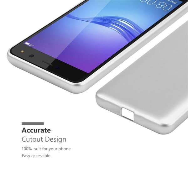 Skyddsfodral för Huawei Y5 2017 / Y6 2017 Skyddsfodral i MATTSILVER Metallic Design Grå