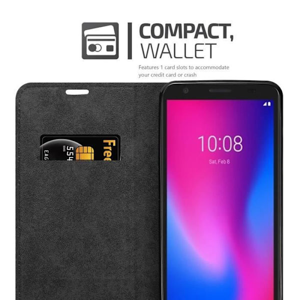 Coque - CADORABO - ZTE Blade A3 2020 - Svart Natt - Ultrafin - Magnetstängning NATTSVART