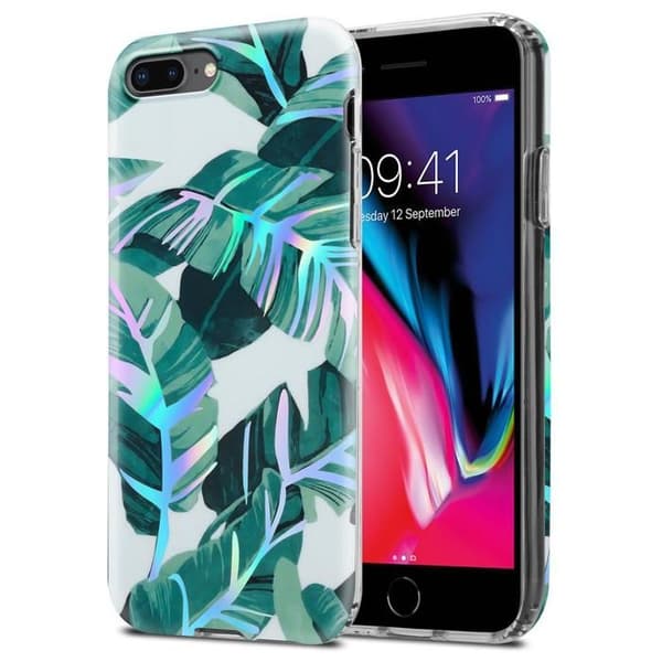 Skal för iPhone 7 PLUS / 7S PLUS / 8 PLUS FOLIAGE AV BANAN Blomsterdesign Skyddsetui