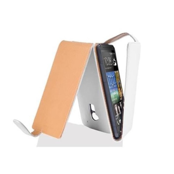 Cadorabo Fodral Fodral för > HTC ONE MAX T6 < i Flip Style Fodral Fodral Bumper Wallet i VIT ALBASTER
