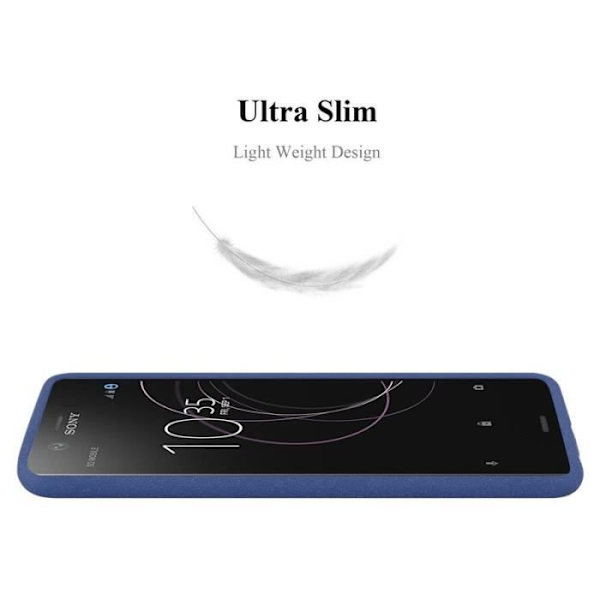 Cadorabo Fodral fungerar med Sony Xperia XZ1 Compact i FROST DARK BLUE - Stötsäker och reptålig TPU silikonskydd - Ultra