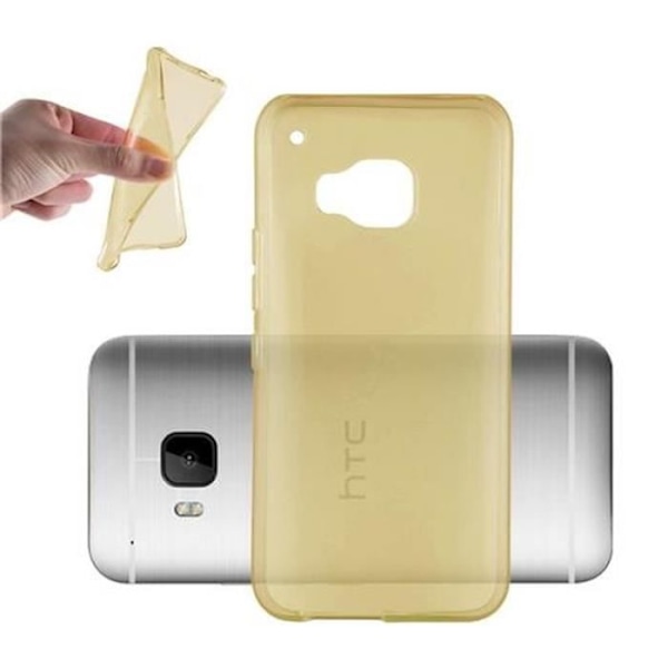 HTC ONE M9 (3.Gen.) TRANSPARENT GOLD Fodral Cadorabo DESIGN AIR TPU Silikonskydd Fodral Skydd Ultrasmal stötfångare Transparent