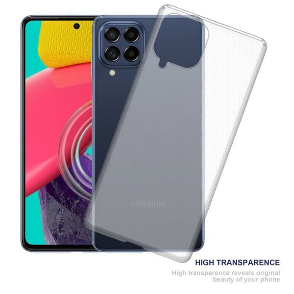 Transparent stötsäker silikonfodral för Samsung Galaxy M53 5G Vit