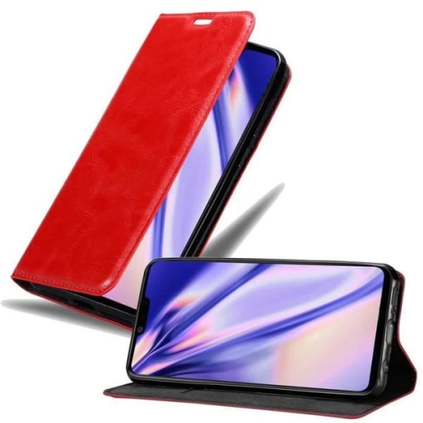 Cadorabo fodral till LG G8 ThinQ - i rött - Magnetisk, horisontellt stativ och kortplats