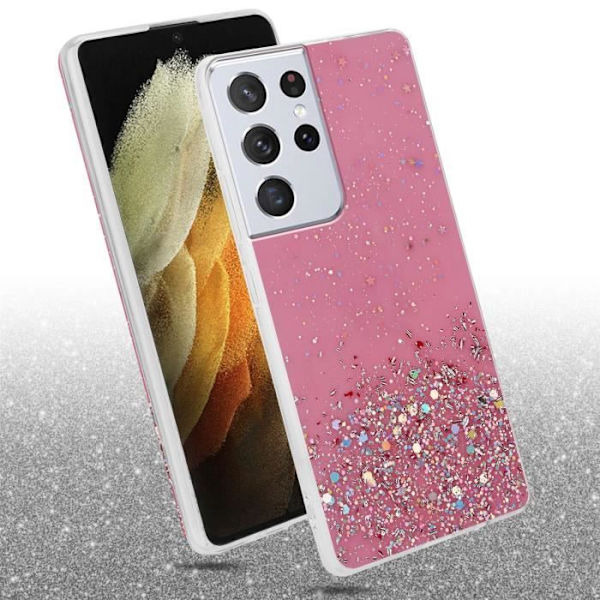 Coque - CADORABO - Samsung Galaxy S21 ULTRA - Rosa - Glitter - Ultrafin Rosa