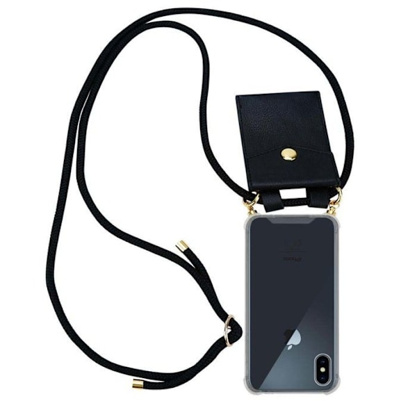 Coque Collier för Apple iPhone XS MAX Fodral i SVART Modehalsband Fodral i silikon justerbart Svart