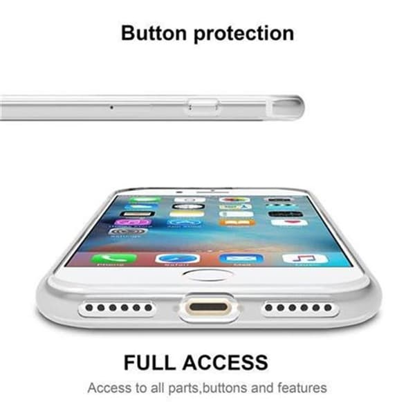 Transparent stötsäker silikonfodral för iPhone 7 / 7S / 8 / SE 2020 Vit