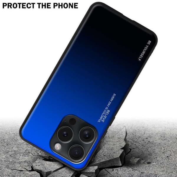 iPhone 15 PRO-fodral i BLÅ - SVART Stötsäker Bicolor design Svart