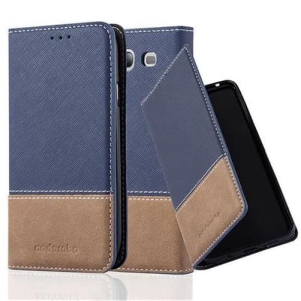 Cadorabo Samsung Galaxy S3 / S3 NEO-fodral SVART BLÅ Imiterat läder (LÄDER/MOKA) Magnetiskt fodral som stöder kortplats för stativ