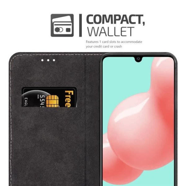 Samsung Galaxy A41-fodral - CADORABO - ROSA SVART - Syntetiskt läder - Magnetisk stängning - Ställfunktion SV: SVART ROSA
