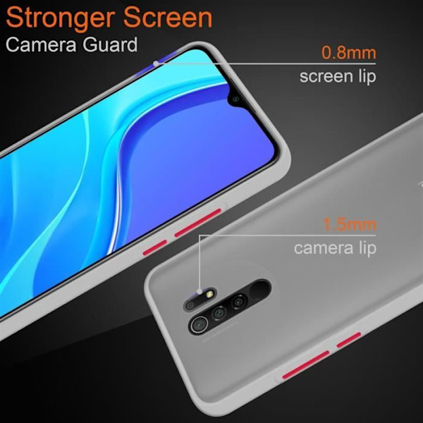 Coque - CADORABO - Xiaomi RedMi 9 - Transparent Frostad - Stötskydd - Matt Design Transparent Frostad