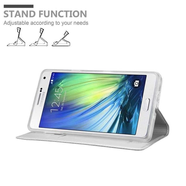 Flip-fodral för Samsung Galaxy A7 2015, Klassisk Silver Plånbok Stötsäker Grå