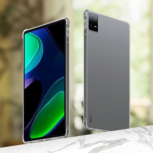 Transparent stötsäker silikonfodral för Xiaomi Pad 6 Pro Vit