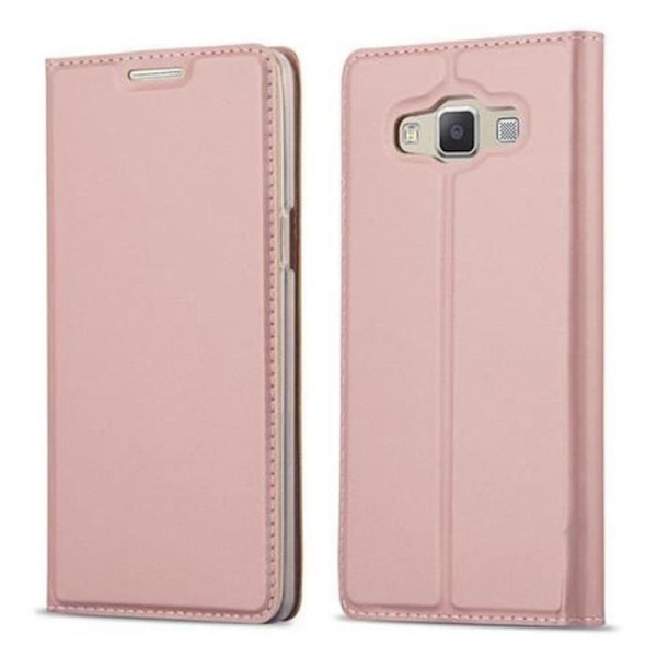 Samsung Galaxy A5 2015 (5) Fodral i CLASSY ROSE GOLD från Cadorabo (MATT METALLIC Design) Helt skyddsfodral med flipskydd