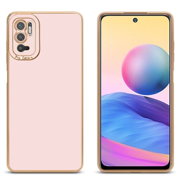 Skyddsfodral för Xiaomi RedMi NOTE 10 5G / POCO M3 PRO 5G Hölje i Glansigt Rosa - Guldrosa Etui Fodral Silikon TPU och skydd för Rosa