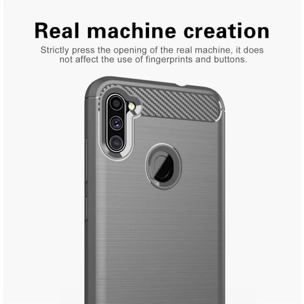 Étui för Samsung Galaxy A11/M11 - CADORABO - BORSTAD GRÅ - Silikon TPU - Lätt skydd - Kolfiberdesign BORSTAD GRÅ
