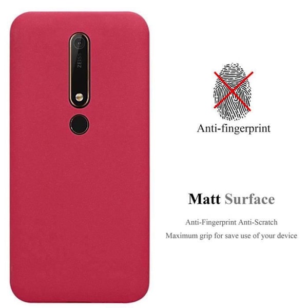 Coque - CADORABO - Nokia 6.1 - FROST RÖD - TPU - Mjuk - Stötskydd FROST RÖD