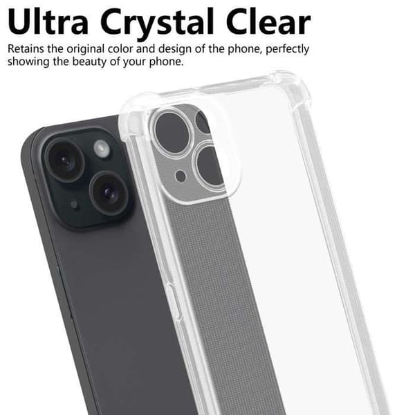 Transparent stötsäker silikonfodral för iPhone 13 MINI Vit