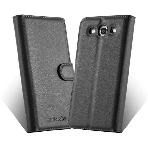 Coque - CADORABO - Samsung Galaxy XCover 3 - Syntetiskt läder Svart - Fodral med Ställ - Magnetiskt skydd