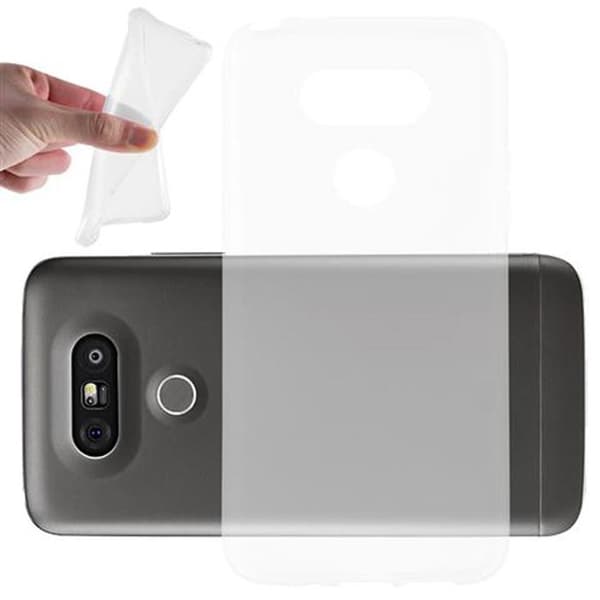 Transparent stötsäker silikonfodral för LG G5 Vit