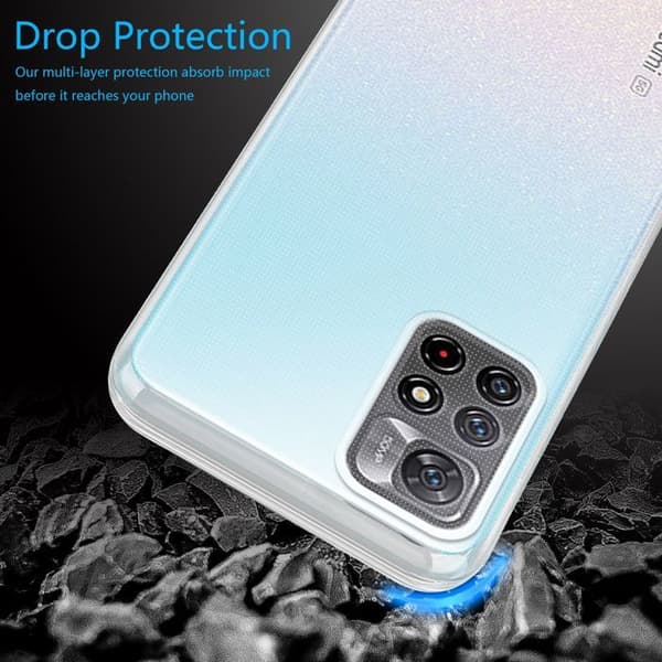 Transparent stötsäker silikonfodral för Redmi Note 11s 5G Vit