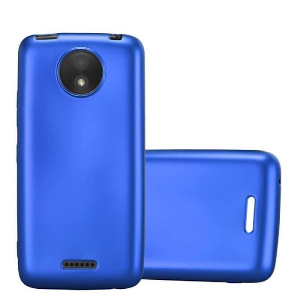 Cadorabo Fodral fungerar med Motorola MOTO C PLUS i METALLIC BLUE - Stötsäker och reptålig TPU silikonhölje - Ultratunt