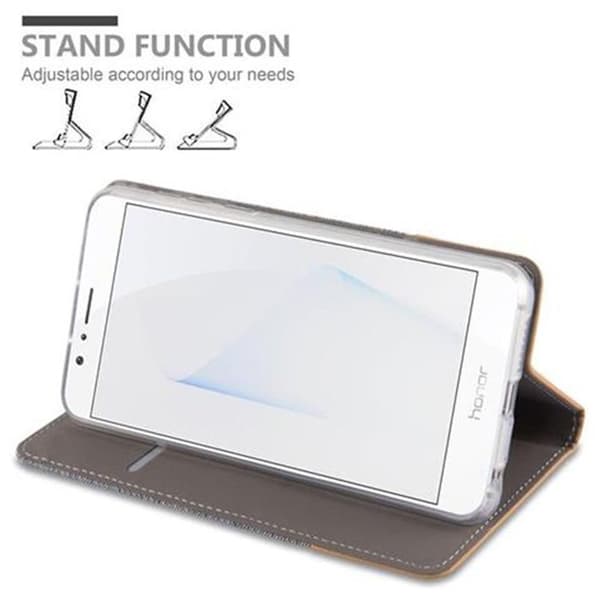 Skyddsfodral för Honor 8 / 8 PREMIUM i LJUST GRÅ BRUN Stötskyddande Etui Grå