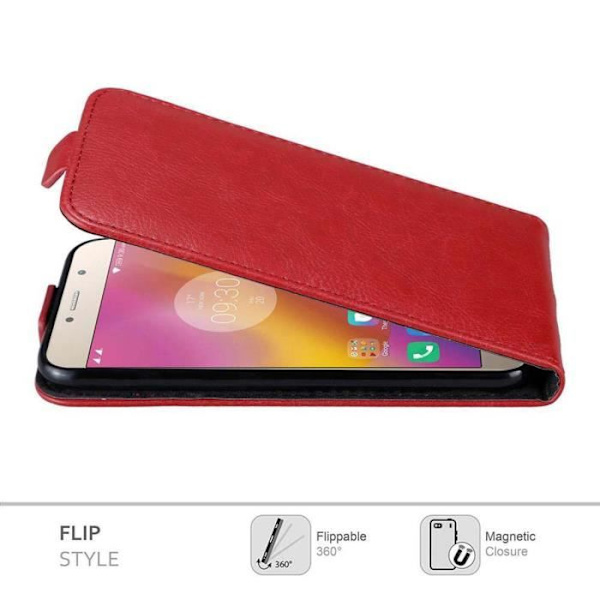 Fodral - CADORABO - Lenovo P2 - APPLE RED - Magnetisk stängning - Komplett skydd ÄPPELRÖD