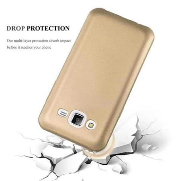 Fodral Samsung Galaxy J5 2015 (5) METALLIC GULD Cadorabo MATT METALLIC TPU Silikonskydd Fodral Cover Ultra Slim Bumper