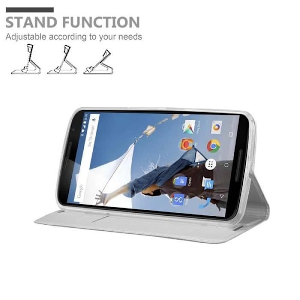 Fodral - CADORABO - NEXUS 6 - Grå - Magnetskydd - Kortfack Grå