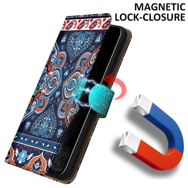 Coque för iPhone 11 PRO - CADORABO - Mandala Blå - Syntetiskt läder - Magnetisk stängning - Komplett skydd Blå