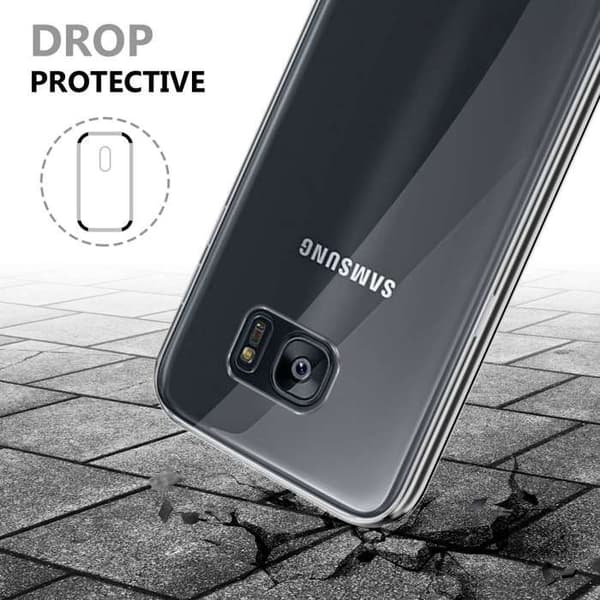 Transparent skydd för Samsung Galaxy S7 EDGE Vit