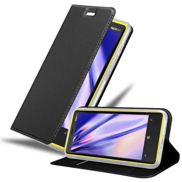 Fodral till Nokia Lumia 920 i CLASSY BLACK Cadorabo Cover Protection magnetisk stängningsstativ funktion